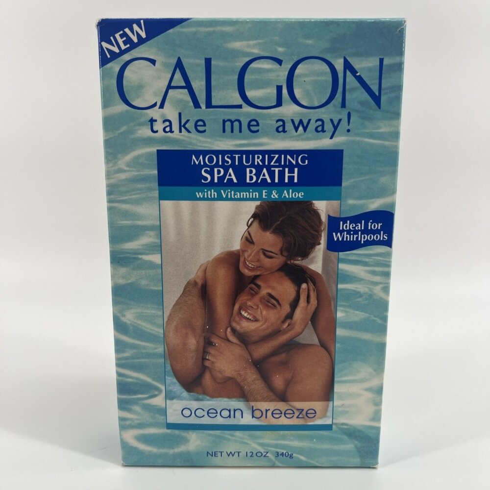 Vtg 80s Calgon Ultra-Moisturizing Spa Bath Ocean Breeze 12 Oz Box Whirlpools NEW